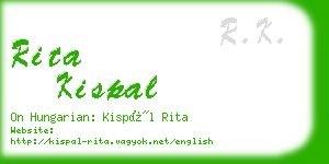 rita kispal business card